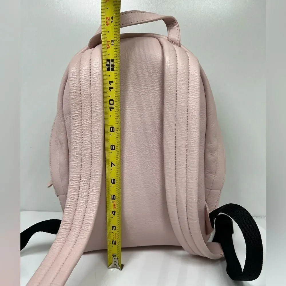 Balenciaga Smooth Calfskin Logo Small Everyday Backpack Light Rose Black